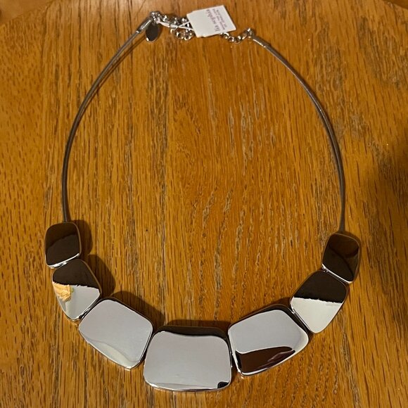 Vintage Lia Sophia Silver Tone 14" Choker Necklace - Picture 4 of 10